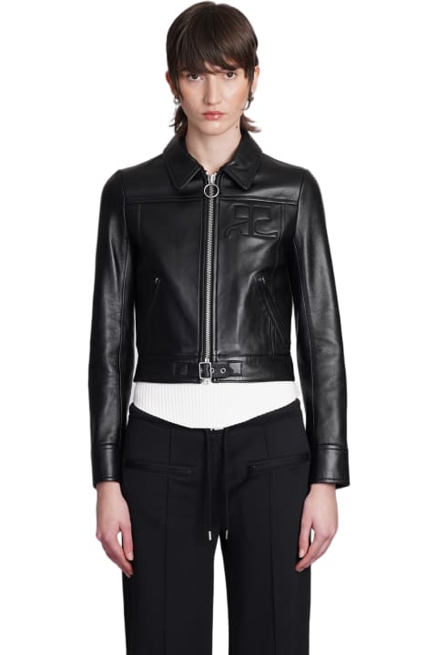 ウィメンズ Courrègesのコート＆ジャケット Courrèges Leather Jacket In Black Leather