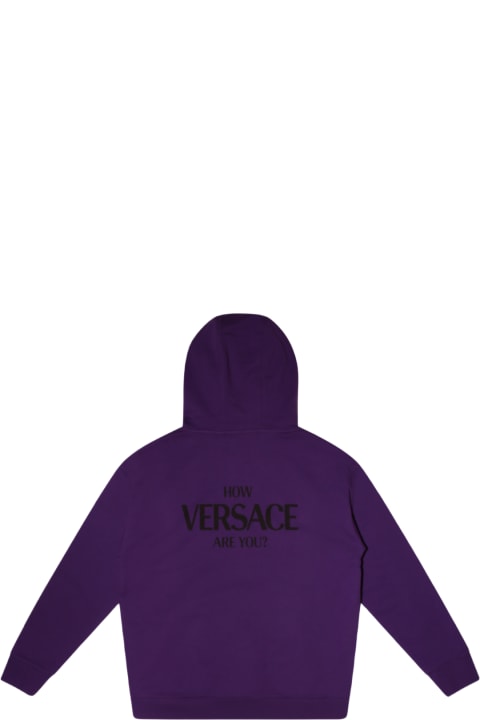 Versace for Kids Versace Dark Orchid And Green Cotton Sweatshirt