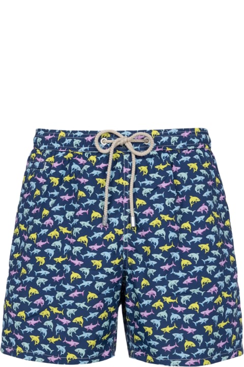 Homeware MC2 Saint Barth Man Lightweight Fabric Swim-shorts Lighting Micro Fantasy With Shark Print