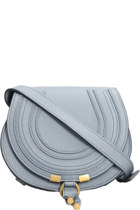 Chloé Totes for Women Chloé Mercie Shoulder Bag In Cyan Leather