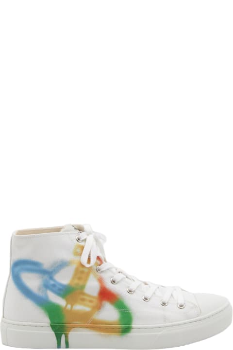 Fashion for Men Vivienne Westwood White Plimsolls High Top Sneakers