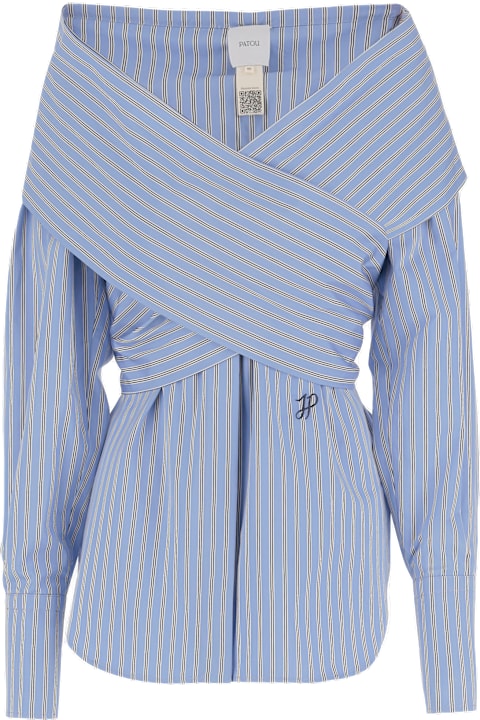 Patou Women Patou Crossbanded Bluse In Recycled Nylon