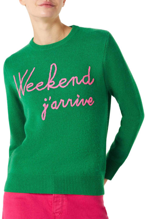 أدوات منزلية MC2 Saint Barth Green Sweater Weekend J
arrive Fluo Pink Embroidery