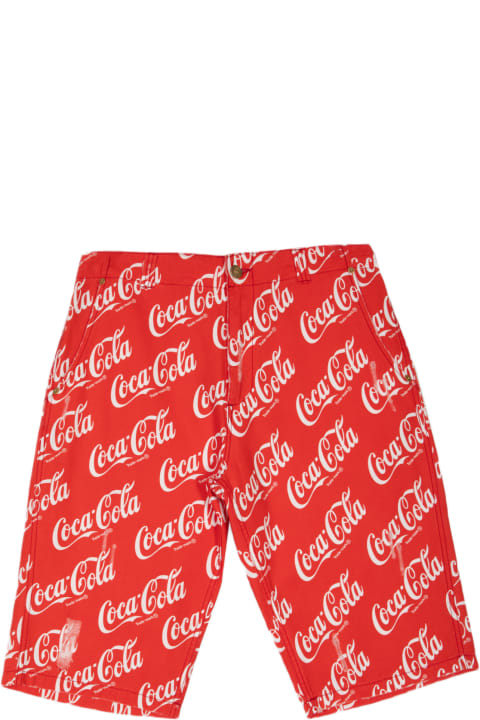 ERL Pants for Men ERL Unisex Printed Canvas Shorts Woven Red canvas Coca Cola baggy shorts - Unisex Printed Canvas Short Woven