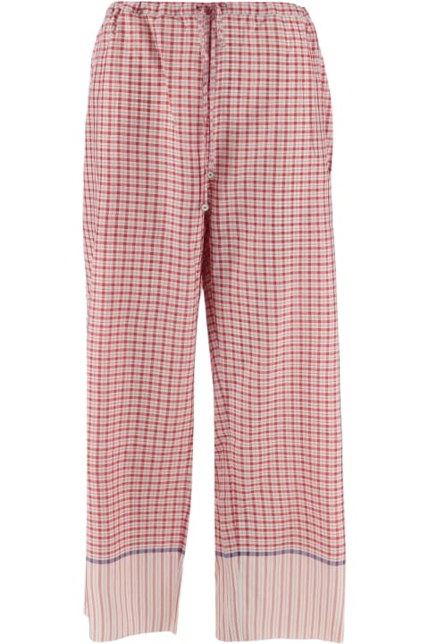 Fashion for Women Péro Pure Silk Pants With Check Pattern