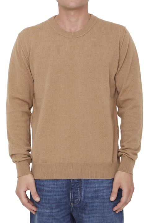 Sweaters for Men Maison Margiela Camel Cashmere Jumper