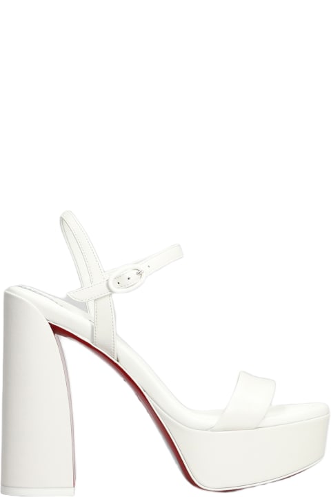 Christian Louboutin Shoes for Women Christian Louboutin Movida Jane Sandals In White Leather