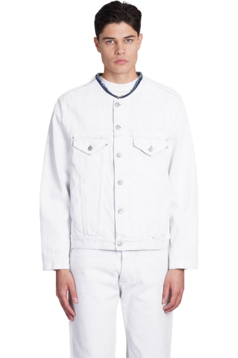 Coats & Jackets for Men Maison Margiela Frayed Neckline Buttoned Jacket