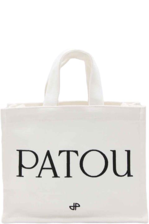 Patou for Women Patou White Cotton Small Tote Bag