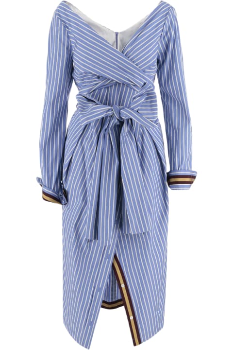 Dries Van Noten Women Dries Van Noten Cotton Dress With Striped Pattern