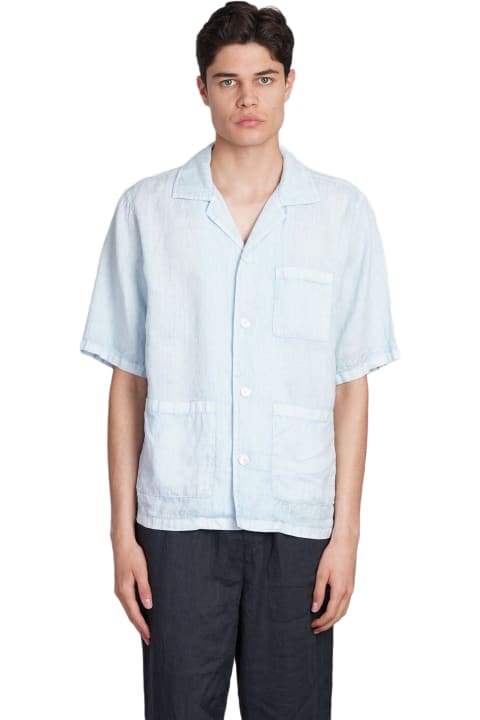 Aspesi for Men Aspesi Camicia Ago Shirt In Cyan Linen