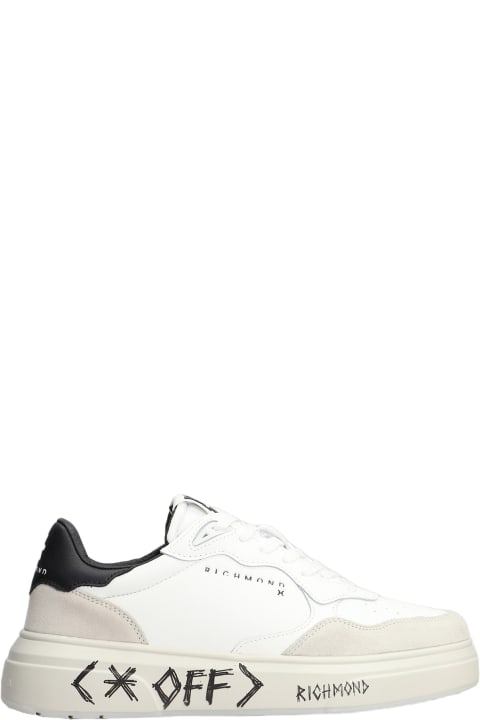 John Richmond for Kids John Richmond Sneakers In White Suede And Leather