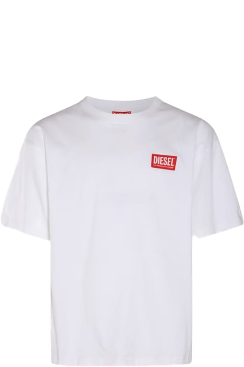 Diesel Topwear for Men Diesel White And Red Cotton T-shirt