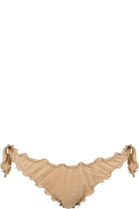 Homeware MC2 Saint Barth Woman Gold Lurex Classic Swim Briefs Moon