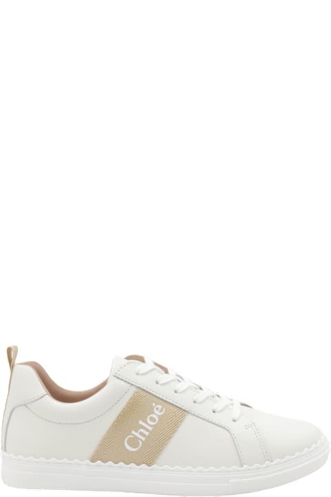 Chloé for Boys Chloé White And Beige Sneakers