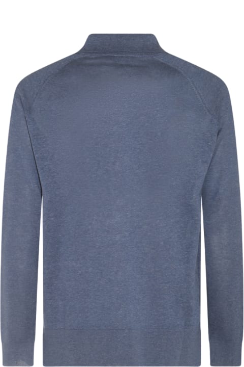 Piacenza Cashmere Sweaters for Men Piacenza Cashmere Blue Silk Knitwear