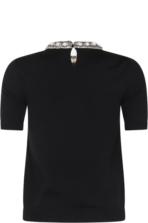 Valentino سترات لـ السيدات Valentino Black Wool Knitwear