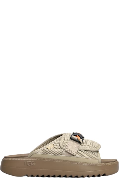 UGG for Kids UGG Maxxer Slide 2.0 Flats In Beige Fabric