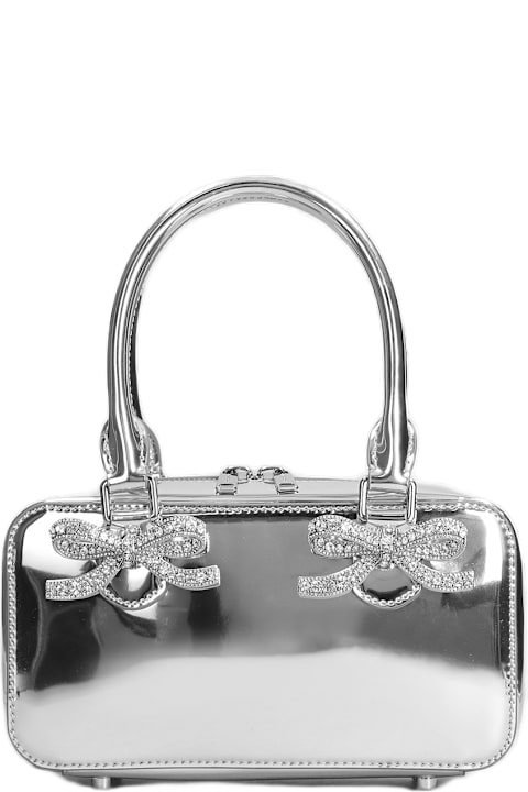 Fashion for Men self-portrait Hand Bag In Silver Leather