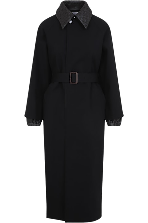 Homeware Bottega Veneta Cotton Collar Intrecciato Trench