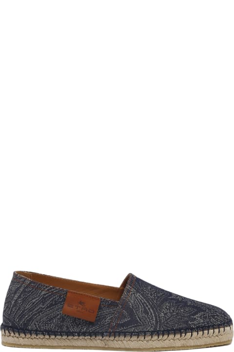 Etro Loafers & Boat Shoes for Men Etro Navy Blue Espadrilles With Paisley Jacquard Motif