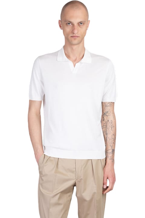 Tagliatore 0205 لـ Men Tagliatore 0205 Keith Polo In White Silk
