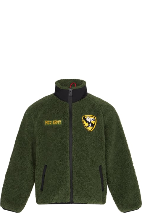 MC2 Saint Barth Coats & Jackets for Girls MC2 Saint Barth Kid Sherpa Jacket With Snoopy Patch | Peanuts® Special Edition