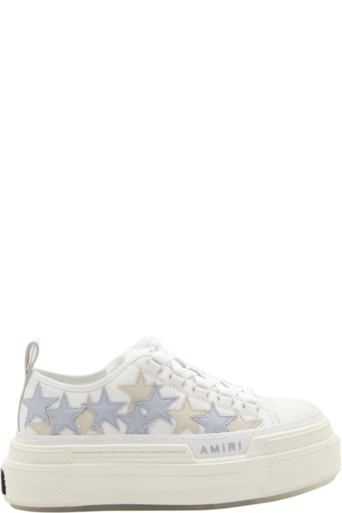 Wedges for Women AMIRI White And Blue Leather Sneakers