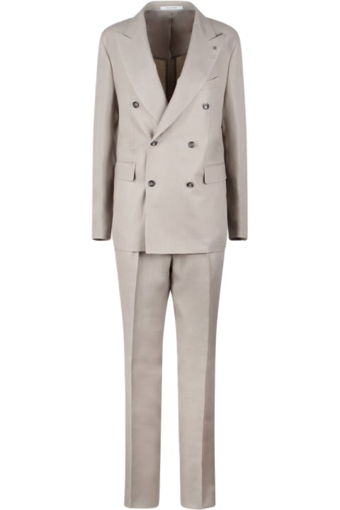 Suits for Men Tagliatore Linen Double-breasted Tailored Suit