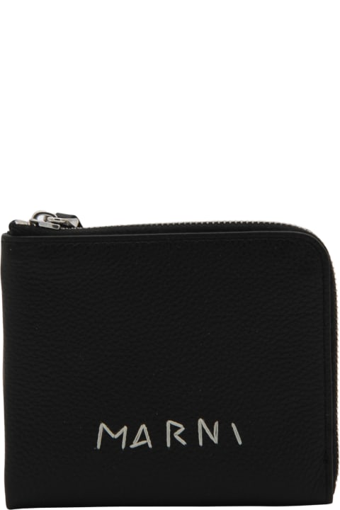 メンズ Marniの財布 Marni Black Leather Wallet