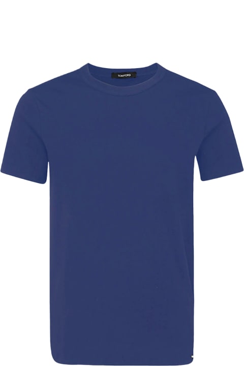 Topwear for Men Tom Ford High Blue Cotton Blend T-shirt