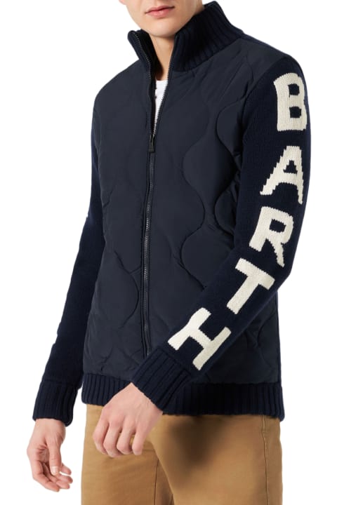 MC2 Saint Barth Clothing for Men MC2 Saint Barth Man Blue Padded Jacket