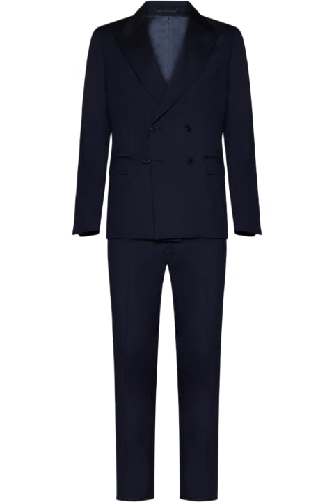 Suits for Men Low Brand Wool Double-breasted Suit
