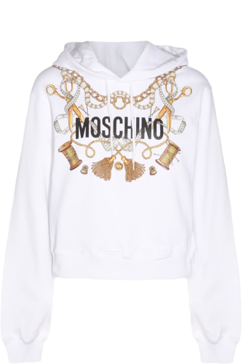 ウィメンズ新着アイテム Moschino White Cotton Sweatshirt