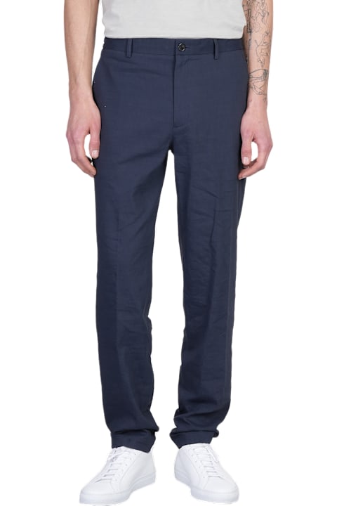 Theory الملابس لـ القسم الرجالي Theory Pants In Blue Linen