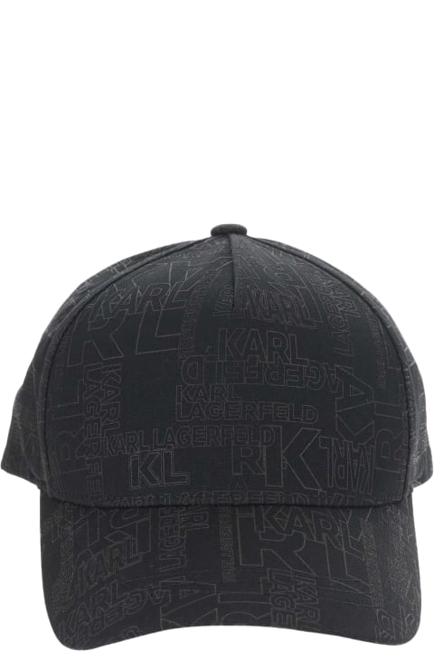メンズ Karl Lagerfeldの帽子 Karl Lagerfeld Cotton Blend Baseball Cap With Logo