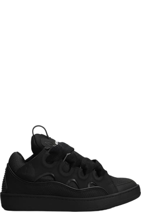 Shoes for Men Lanvin Curb Sneakers In Black Leather
