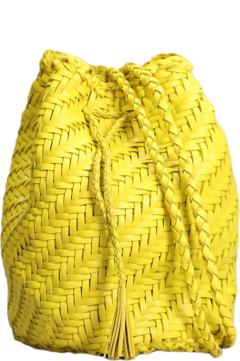 Dragon Diffusion Totes for Women Dragon Diffusion Pompom Double Shoulder Bag In Yellow Leather