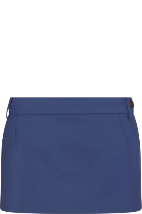 Vivienne Westwood for Women Vivienne Westwood Blue Cotton Blend Mini Skirt