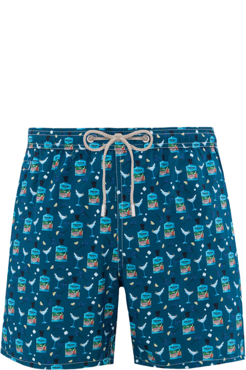 Homeware MC2 Saint Barth Man Lightweight Fabric Swim-shorts Lighting Micro Fantasy With Gin Tonic Portofino Gin Print | Portofino Dry Gin Special Edition
