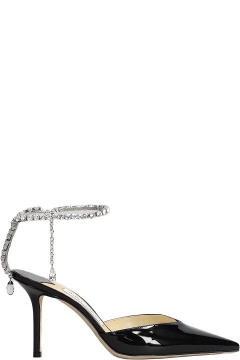 Jimmy Choo Shoes for Women Jimmy Choo Saeda 85 Pumps In Black Patent Leather