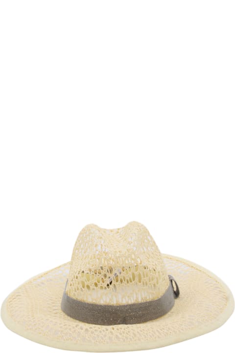 Hats for Women Brunello Cucinelli Beige Fedora Hat
