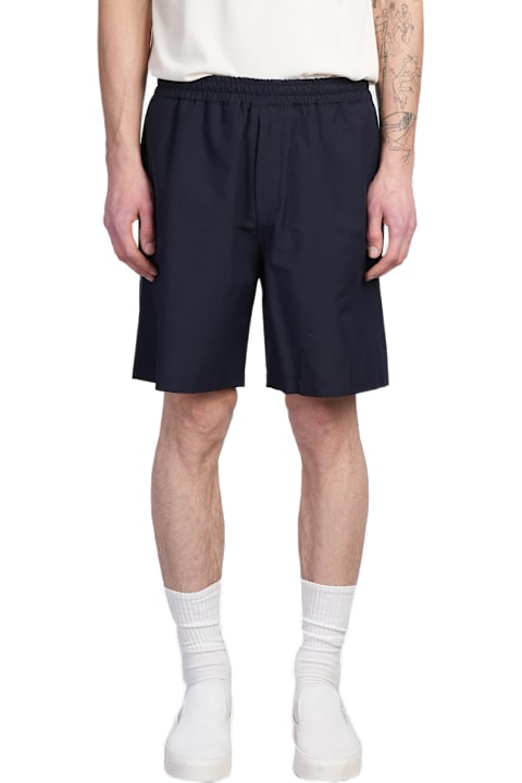 Low Brand Pants for Men Low Brand Georgette Shorts In Blue Wool