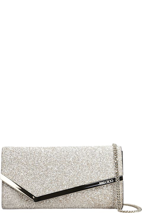 Jimmy Choo Clutches for Women Jimmy Choo Emmie Clutch In Gold Glitter