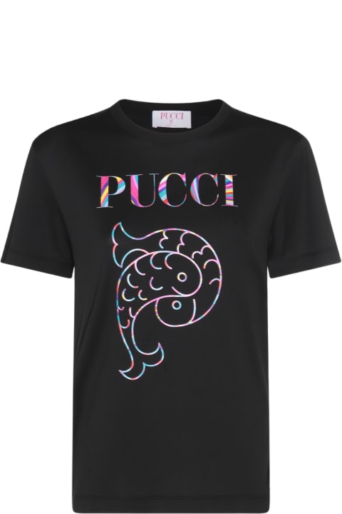 メンズ新着アイテム Pucci Black Cotton T-shirt