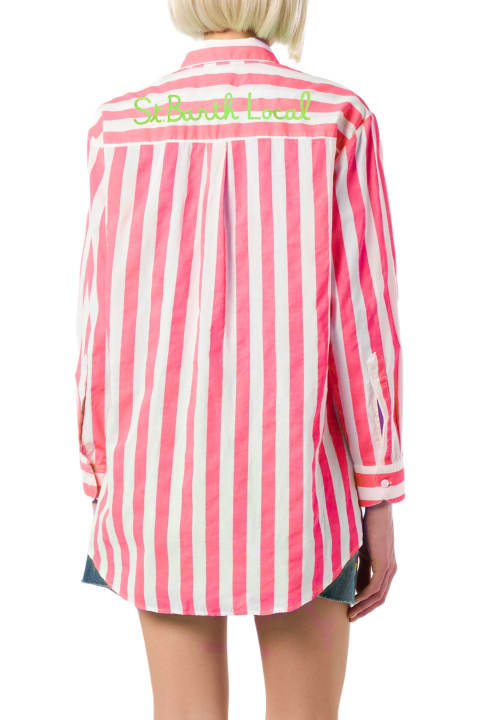 Homeware MC2 Saint Barth Striped Brigitte Shirt With St. Barth Local Embroidery