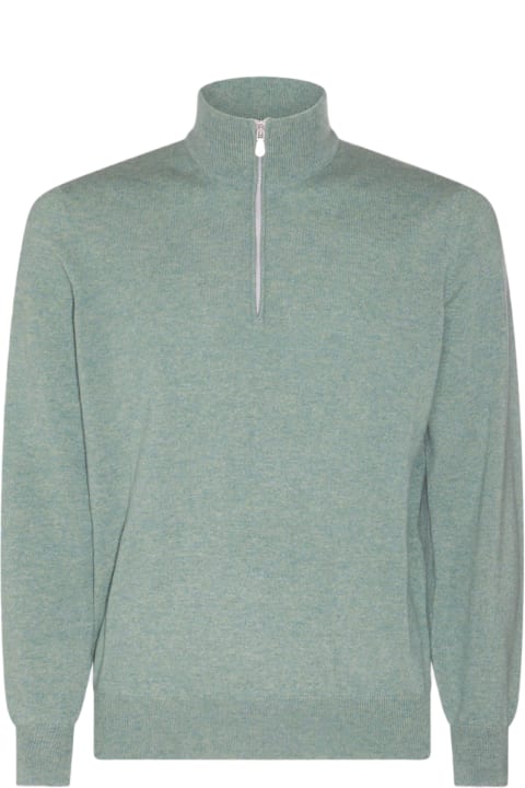 Sweaters for Men Brunello Cucinelli Green Wool Knitwear