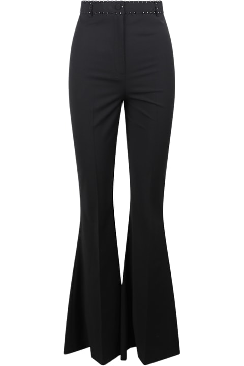 Hebe Studio Clothing for Women Hebe Studio White Trousers In Black Wool And Crystals