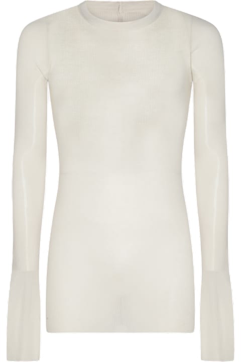 Rick Owens Sweaters for Men Rick Owens White Cotton Knitwear