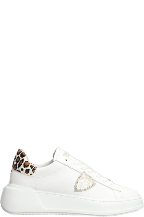 Philippe Model for Women Philippe Model Tres Temple Low Sneakers In White Leather